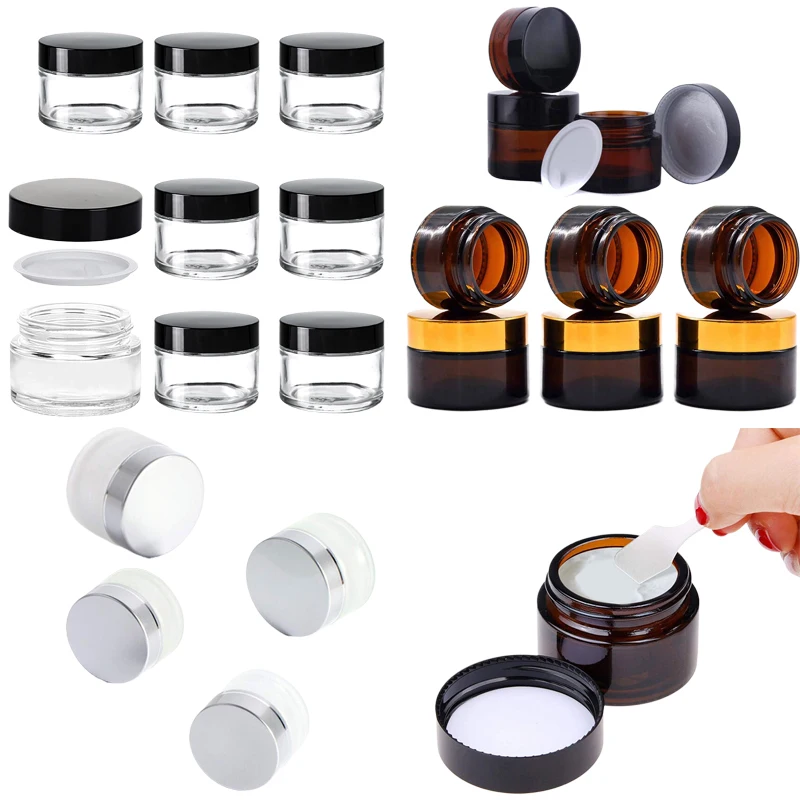Candle Supplies Glass Jars - 5 adet 5g-100g Mini Amber Yuvarlak
