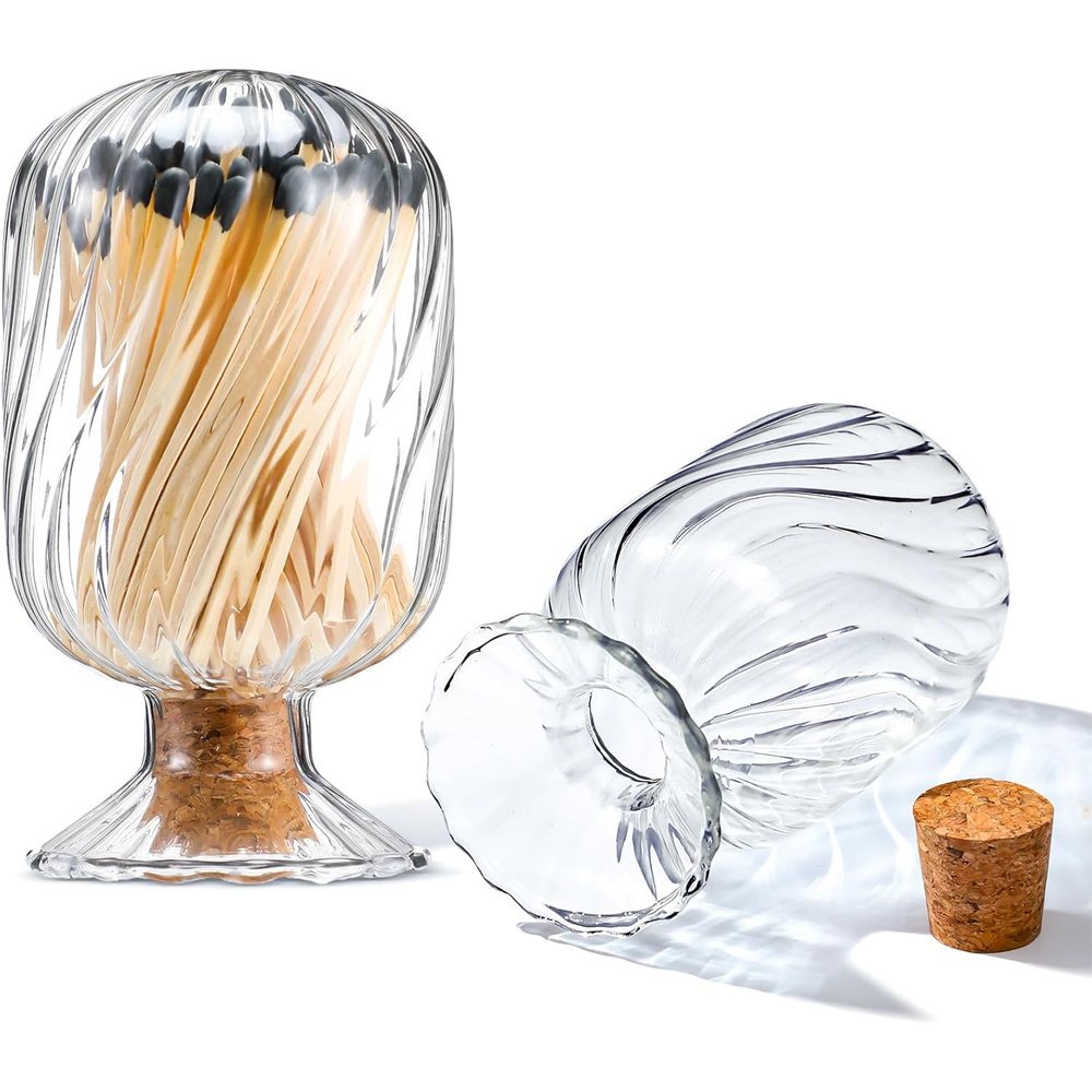 Candle Supplies Glass Jars - Sarmal Şekilli Cam Maçlar Cloche Dekoratif