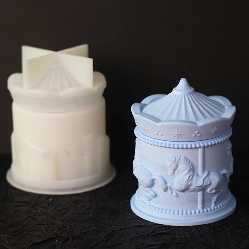 Candle Supplies Jars - Komik Atlıkarınca saklama kutusu silikon kalıp