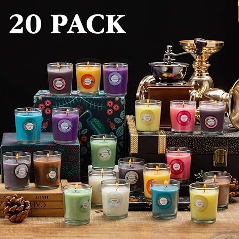 Candle Supplies Glass Jars - 20 Paket Kokulu Mum (6.6cm*4.83cm), 10