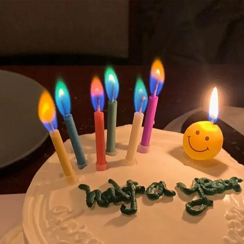 Candle Surprise - Çok Renkli Renkli Alev Mumları, 5/12'li