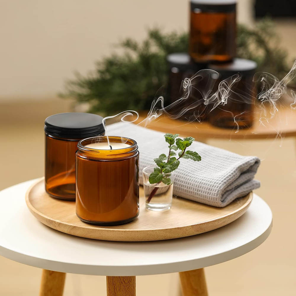 8oz Amber Cam Kavanozlar Siyah - Candle Supplies Glass Jars incelemesi ve fiyatı