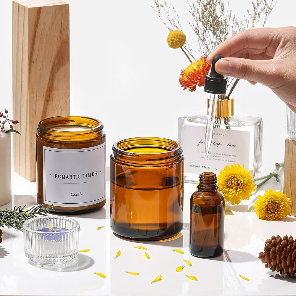 8oz Amber Cam Kavanozlar Siyah - Candle Supplies Glass Jars incelemesi ve fiyatı