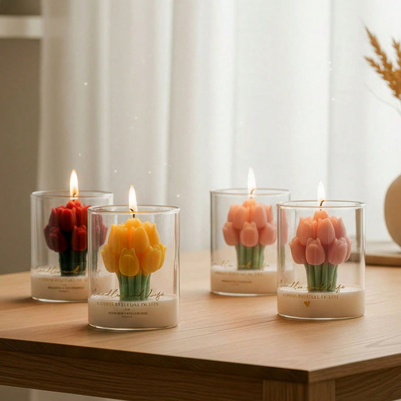 Cam Kavanozda Lale Mum Dekorat - Candle Supplies Glass Jars incelemesi ve fiyatı