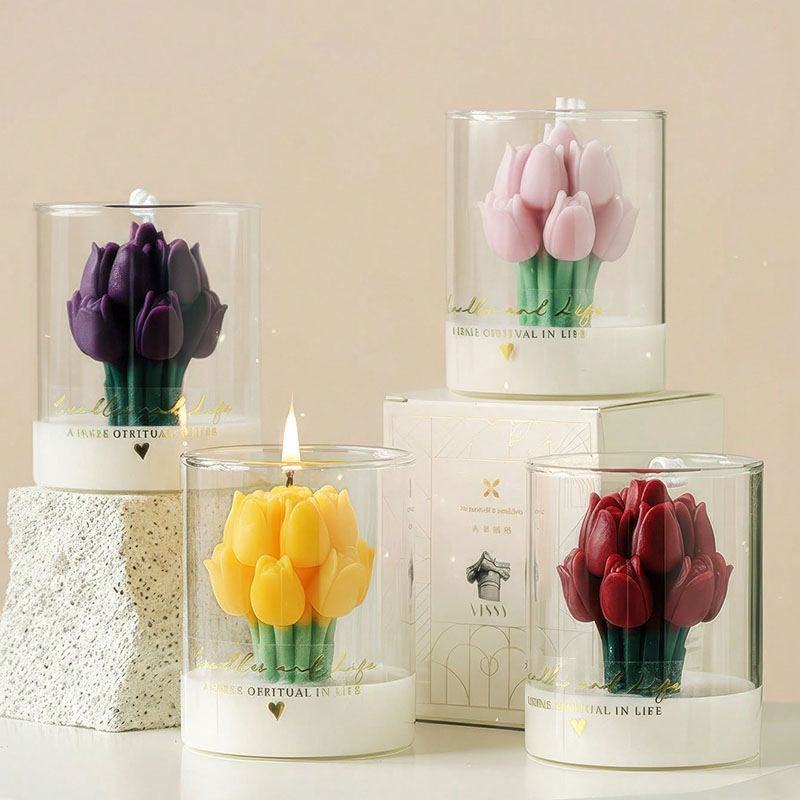 Cam Kavanozda Lale Mum Dekorat - Candle Supplies Glass Jars incelemesi ve fiyatı
